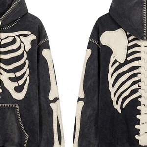 Sweat à capuche personnalisé avec surpiqûres squelette |   Sweat à capuche en polaire graphique |   OEM & ODM - Product Image 4