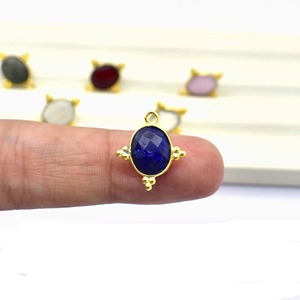 Sapphire Birthstone Pendant Oval Shape Faceted Gemstone Tiny <b>Charm</b> Sterling <b>Silver</b> Bezel Jewelry Three Rawa Stylish Women <b>Charm</b> - Product Image 3