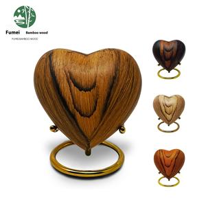 Handmade Wooden Pet Urn Heart Shape Memorial Cremation <b>Keepsake</b> <b>Box</b> for Cats and Dogs with Stand - Product Image 4