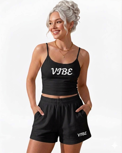 Conjunto de Verano para Mujer: Top sin Mangas con Cuello en V y Shorts de Cintura Alta de Color Liso, Personalizable, Precio Mayorista de Fábrica - Product Image 3