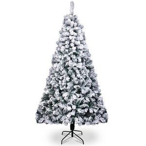 Albero di Natale in PVC Floccato di Alta Qualità, 180 cm, con 1202 Rami Realistici, Albero Aperto a 360°, Personalizzabile per Uso Esterno - Product Image 1