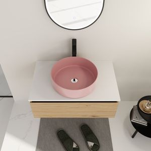 30 Wall-Mounted <b>Bathroom</b> <b>Vanity</b> with Pink Art Ceramic Sink and 1 Soft-Close Drawer Plywood (KD Packing) - Product Image 5