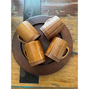 แก้วไม้พรีเมียม RR ENTERPRISES สำหรับชาและกาแฟ ลายไม้ธรรมชาติ ผิวสัมผัสเรียบเนียน - Product Image 1