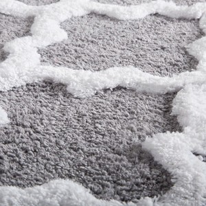 Modern Geometric 100% Cotton Reversible Bath <b>Mat</b> Rectangle Non-Slip Tufted Rug with Rubber Backing for Home <b>Bathroom</b> - Product Image 3