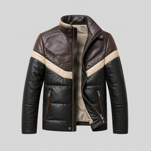 Chaqueta de Cuero de Primera Calidad para Hombre, Invierno, con Logotipo Frontal, Transpirable, Ecológica, 100% Piel de Vaca Original - Product Image 1