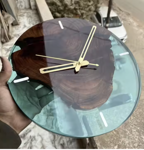 Reloj de pared de madera de resina epoxi, reloj de pared decorativo para el hogar de estilo Simple personalizado de la India - Product Image 6