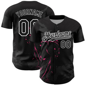 Op maat gemaakt honkbalshirt voor heren, bedrukt met hittetransfer, V-hals, korte mouwen, grote maten, aangepaste teamnamen/nummers, 100% polyester - Product Image 5