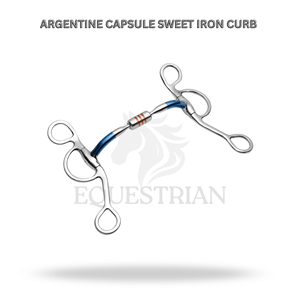 Mors de cheval argenté à capsules en fer doux, taille standard, pour le contrôle de l'équitation - Product Image 2