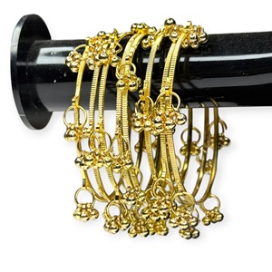 Most Selling Viral Trendy Designer Gold Plated Kashmiri Jhumki Ghungroo <b>Bangles</b> Wedding Party Wear Premium Wholesale Price - Product Image 2