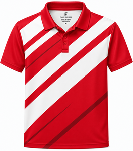 เสื้อนักเรียนชาย OEM ผ้าโพลีเอสเตอร์ 100% พิมพ์โลโก้ด้านหน้า ติดกระดุม แห้งเร็ว น้ำหนัก 180 กรัม ผ้าถัก แขนสั้น ทรงสมาร์ท - Product Image 2