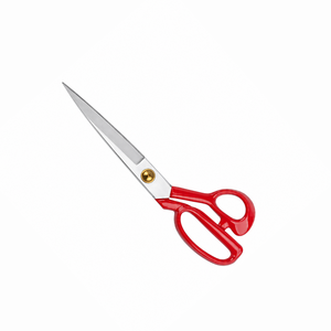 Red Multi-Purpose Scissors Stainless Steel Smooth <b>Edge</b> <b>Plastic</b> Handle Non-Foldable DIY Grade Cutting Tool - Product Image 6