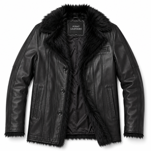 Men's Winter Brown <b>Suede</b> Shearling Trucker <b>Jacket</b> Zipper Closure Windproof Breathable Quick Dry Eco-Friendly Anti-Bacterial 100% - Product Image 5