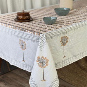 Striped Cotton <b>Tablecloth</b>, Blue and White, Nautical Stripe Pattern - Product Image 2