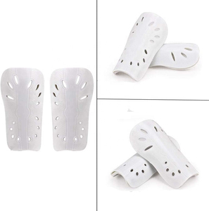 Protège-tibias en plastique légers, rouge et blanc, équipement de protection sportive pour toutes les saisons, ajustement universel - Product Image 4