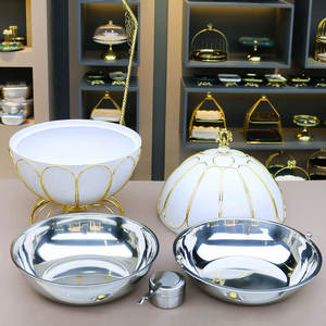 ถาดอุ่นอาหารสแตนเลสแบบโมเดิร์น พร้อมตะแกรงลวด ฝาปิดแบบม้วน ใช้เชื้อเพลิง สำหรับบุฟเฟ่ต์ ฝาครอบแบบแขวน สีดำ - Product Image 3