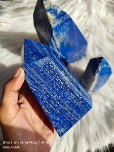 Pointe de Lapis Lazuli Naturel, Pierre Précieuse Polie de Forme Libre, Pierre de Guérison pour la Méditation, Décoration d'Intérieur, Cadeau - Product Image 4