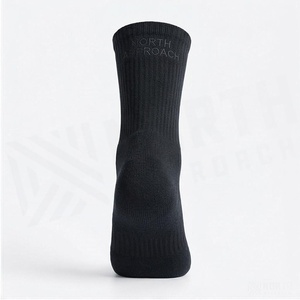 North Approach Crew <b>Socks</b> Solid Black Breathable <b>Running</b> <b>Socks</b> for Adults Summer Season - Product Image 2