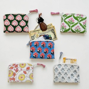 Floral Print Cotton <b>Coin</b> Pouch Mini Zipper Portable Change Purse Unisex Bohemian Style Multi-Functional <b>Wallet</b> - Product Image 3