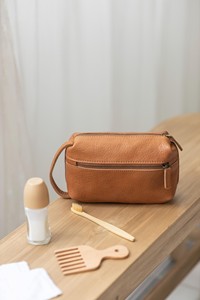 Sac de toilette en cuir véritable, trousse de toilette pour hommes et femmes, trousse de voyage cosmétique, produit OEM & FBA - Product Image 4