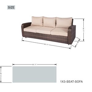 Set da Giardino in Rattan a 5 Pezzi, Comodo Arredamento da Esterno per Conversazione con Cuscini - Product Image 6