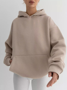 Sweat-shirt à capuche pour femme, style oversize, épaules tombantes, en coton épais, streetwear, fabrication OEM à prix abordable - Product Image 6