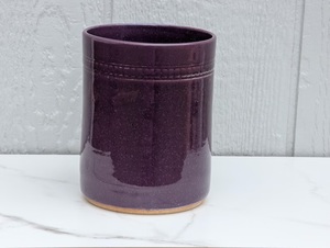 Porcelain <b>Utensil</b> <b>Holder</b> Gloss Fired Finish High Density Chip Resistant Wide Mouth Stable <b>Kitchen</b> Counter Storage Organizer - Product Image 2