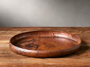 Plateau en cuivre robuste avec poignée, design équilibré, base plate, base antidérapante, revêtement protecteur - Product Image 5
