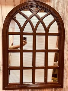 Arched Wooden Glass Wall <b>Mirror</b> Modern Decorative Wood Framed for Bedroom Bathroom Hallway - Product Image 3