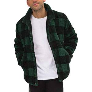 Custom Labeled Men's <b>Smart</b> Casual Style Polyester Color Block Polar Sherpa Fleece <b>Jacket</b> with Fashionable Design - Product Image 1