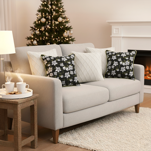 SOGA Elegant Textured 5PC Black Floral and Cream Cable Knit Diamond Cushions Set <b>Decorative</b> & Throw <b>Pillows</b> - Product Image 6