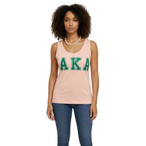 Camiseta sin mangas con letras verdes y rosas para mujer, Top informal de algodón con diseño gráfico, camisa de moda de verano, ropa suave y cómoda para uso diario - Product Image 1