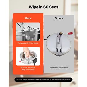 Macchina per Popcorn Commerciale in Acciaio Inox da 8oz, 800W, Stile Cinema, 48 Tazze per Ciclo, Pentola per Popcorn - Product Image 6