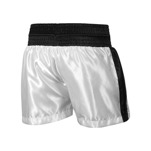 Latest Design Boxing <b>Shorts</b> <b>White</b> And Black Combination Lightweight Boxing <b>Shorts</b> With Customize Logo - Product Image 5