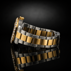 Montre en moissanite haute brillance avec cadran rond classique et bracelet souple pour les amateurs de mode moderne, idée cadeau d'un fournisseur indien - Product Image 4