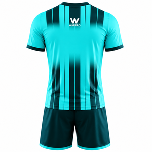 Wholesale Custom Adult Soccer Shirts Solid Latest Design <b>Short</b> Sleeve Anti-Bacterial Breathable 100% Polyester <b>Mesh</b> Fabric - Product Image 5