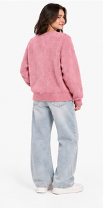 unisex mohair <b>sweater</b> custom design oversized <b>crewneck</b> fuzzy striped pullover handknitted brushed wool winter knitwear oem odm - Product Image 6