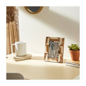 Cadre photo moderne en os et bois incrusté, cadre décoratif écologique de qualité supérieure pour la décoration contemporaine de la maison - Product Image 2