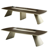 Table de bureau rectangulaire ovale en métal, Table de conférence, salle de réunion, bureau de direction