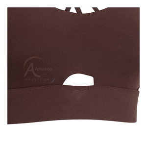 High Support Sports Bra Women Polyester Spandex Quick Dry Shockproof Gym Running Workout Bra Wholesale Supplier - Product Image 3