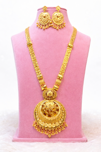 18K <b>Gold</b> Plated Dubai Vintage Fashion Jewelry Necklace <b>Set</b> Earrings <b>Bangles</b> Combs Brooches Copper Material Bulgaria - Product Image 4