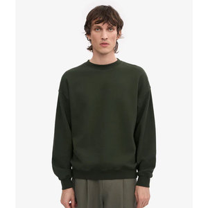Sweat-shirt d'hiver pour homme, col rond, bleu marine, style urbain, effet vintage délavé à l'acide, en coton épais, chaud, style streetwear canadien - Product Image 1