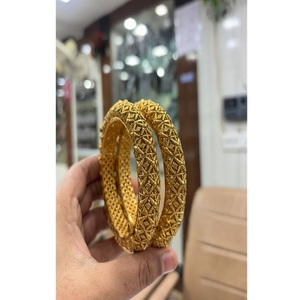 กำไลข้อมือทองเหลืองชุบทองคุณภาพพรีเมียมประดับมอสซาไนต์สองชุด ดีไซน์หรูหราสำหรับผู้หญิง คอลเลคชั่นสำหรับงานแต่งงาน - Product Image 1