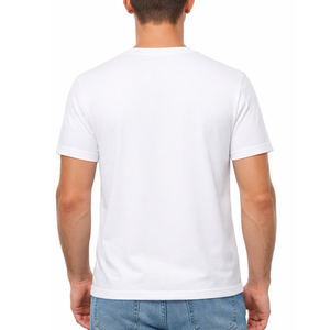 Wholesale Premium <b>White</b> <b>Tee</b> | Custom Screen Printed Leaf Branch Line Art | Men's Minimalist Fashion Apparel - Product Image 3