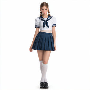 Uniforme Escolar Japonés Estilo Marinero para Estudiantes, Camiseta y Falda, Vestido Clásico Japonés para Niñas - Product Image 3