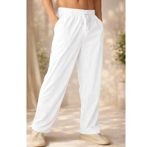 Pantalon Homme Léger en Coton Biologique Durable, Coupe Droite Taille Moyenne, Vente en Gros, Doux pour la Peau, Respirant, Séchage Rapide - Product Image 1