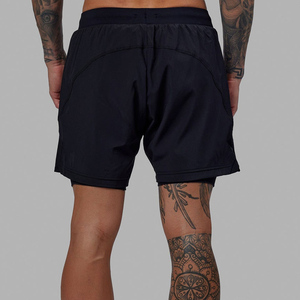Custom Polyester Breathable 4-way Stretch Double Layer Gym Athletic Workout <b>Men</b> <b>Long</b> Sleeve Tshirt <b>Shorts</b> Sets <b>Men's</b> <b>Shorts</b> - Product Image 4