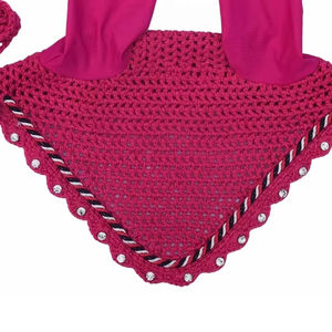 Velo antimoscas ecuestre tejido a mano ajustable, a prueba de viento para invierno, de secado rápido, protección para caballos, gorro para orejas, color personalizado, duradero - Product Image 4