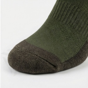 Crew <b>Socks</b> Olive Green Solid Knitted Cotton Breathable Casual Daily Wear Adult Autumn Standard Thickness - Product Image 6