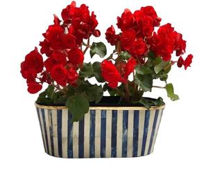 Jardinière en métal avec incrustation de os, faite à la main, de forme ronde, style minimaliste, pour la décoration de la maison, produit de luxe, exportations en gros - Product Image 2