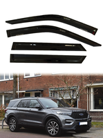 Viseras para Ventanas de Auto GCS Ford Explorer ST-Line 2020 en Adelante, Juego de 4 Piezas, Acrílico TW, Cinta Adhesiva Doble, Protección, Decoración, Protección Contra la Lluvia
